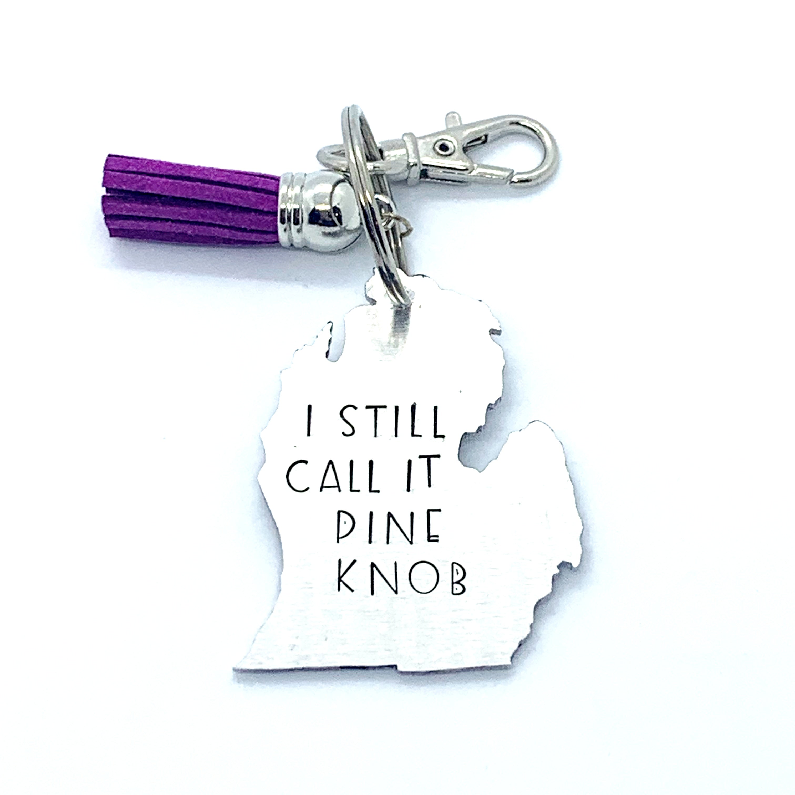 Key Chain - Michigan Shape - I Still Call It Pine Knob