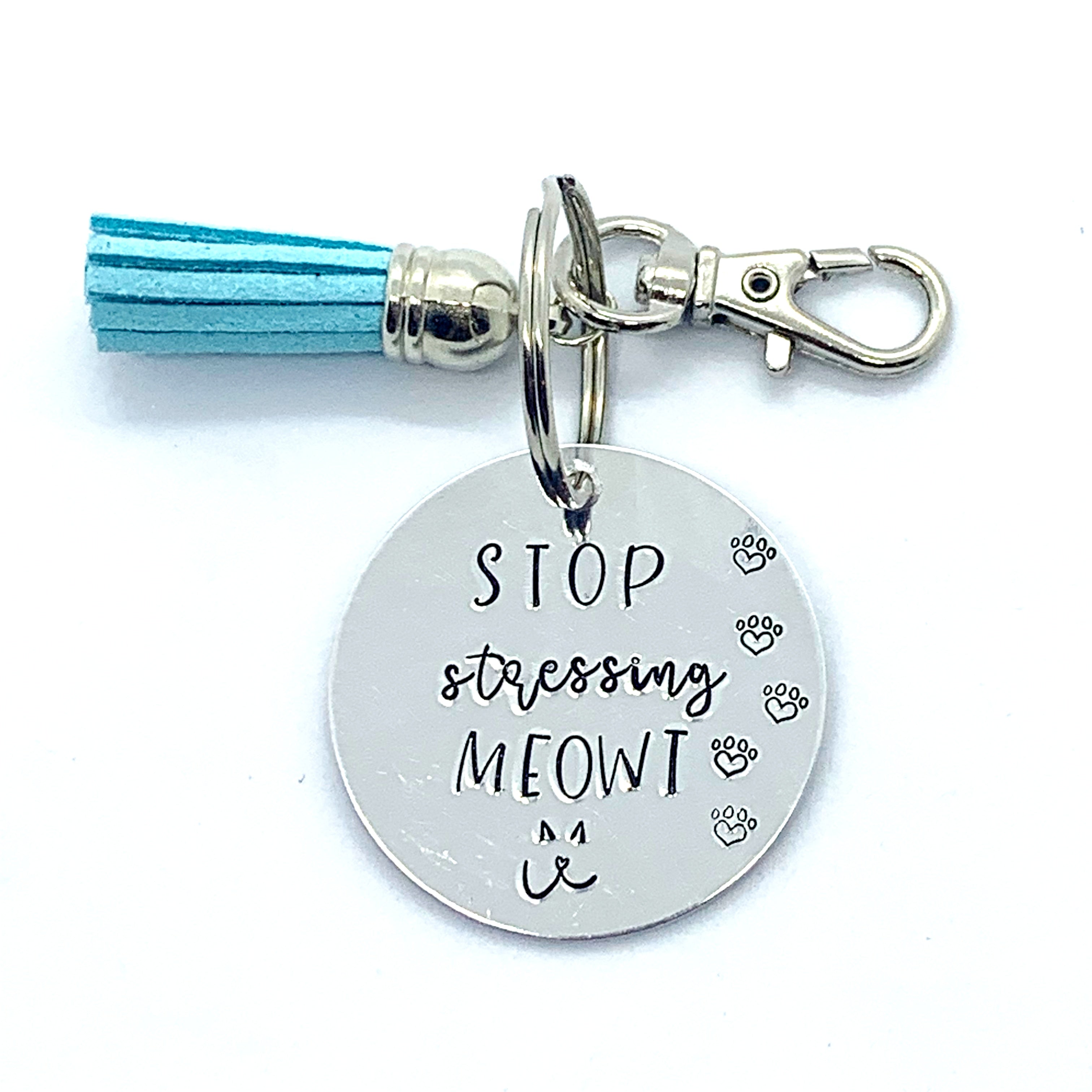 Key Chain - Circle Shape - Stop Stressing Meowt