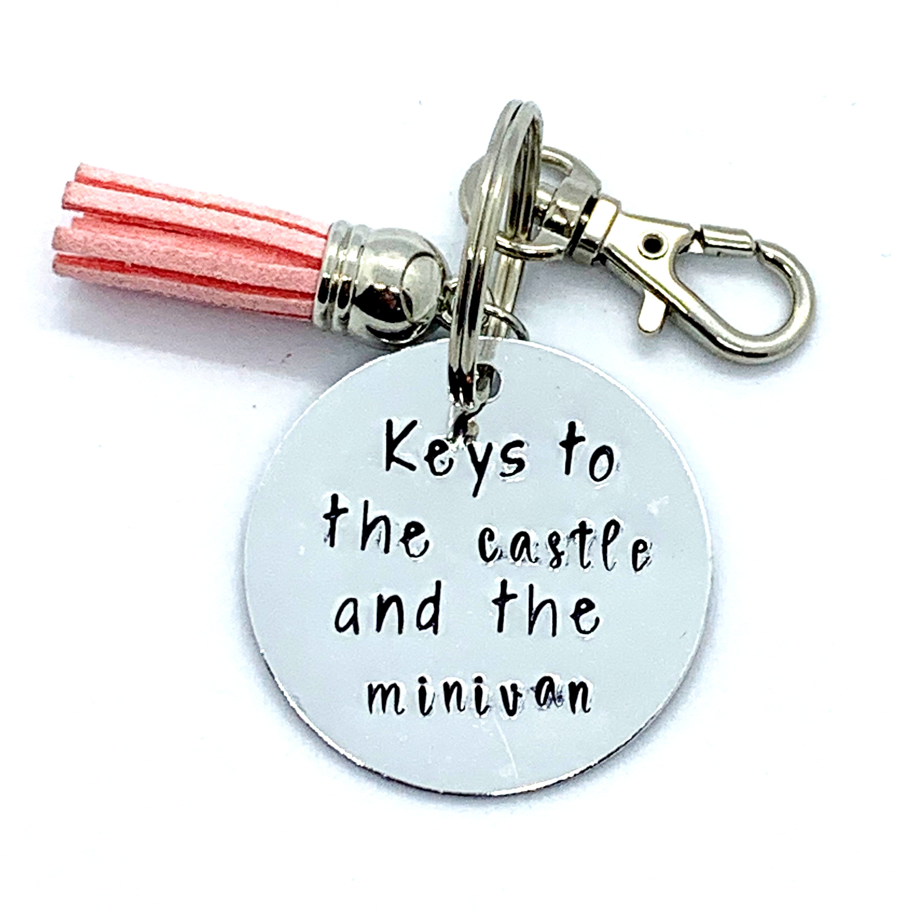 Key Chain - Circle Shape - Keys To The Castle And The Minivan