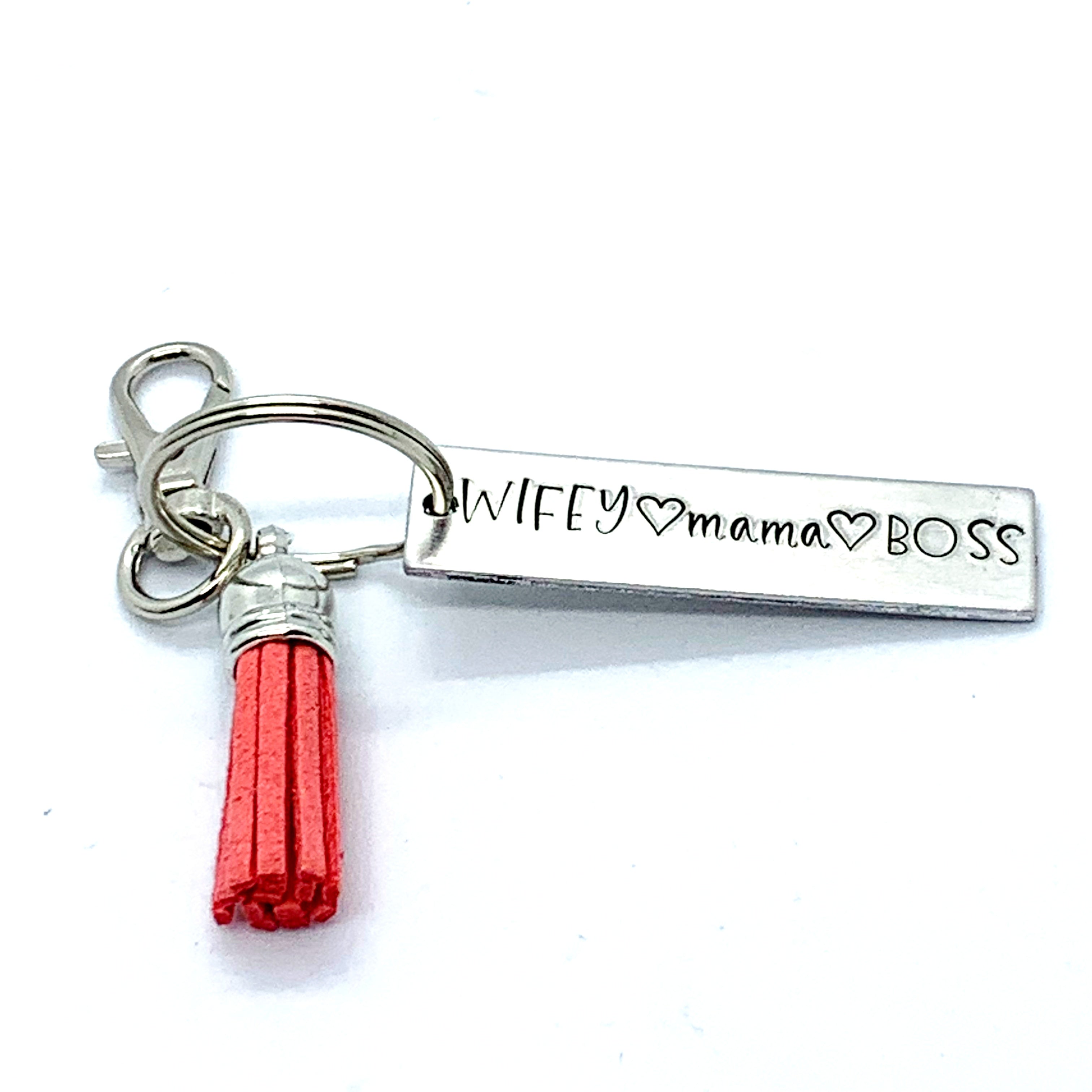 Key Chain - Small Rectangle - Wifey. Mama. Boss