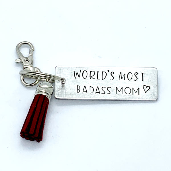 Key Chain - Large Rectangle - World's Most Badass Mom