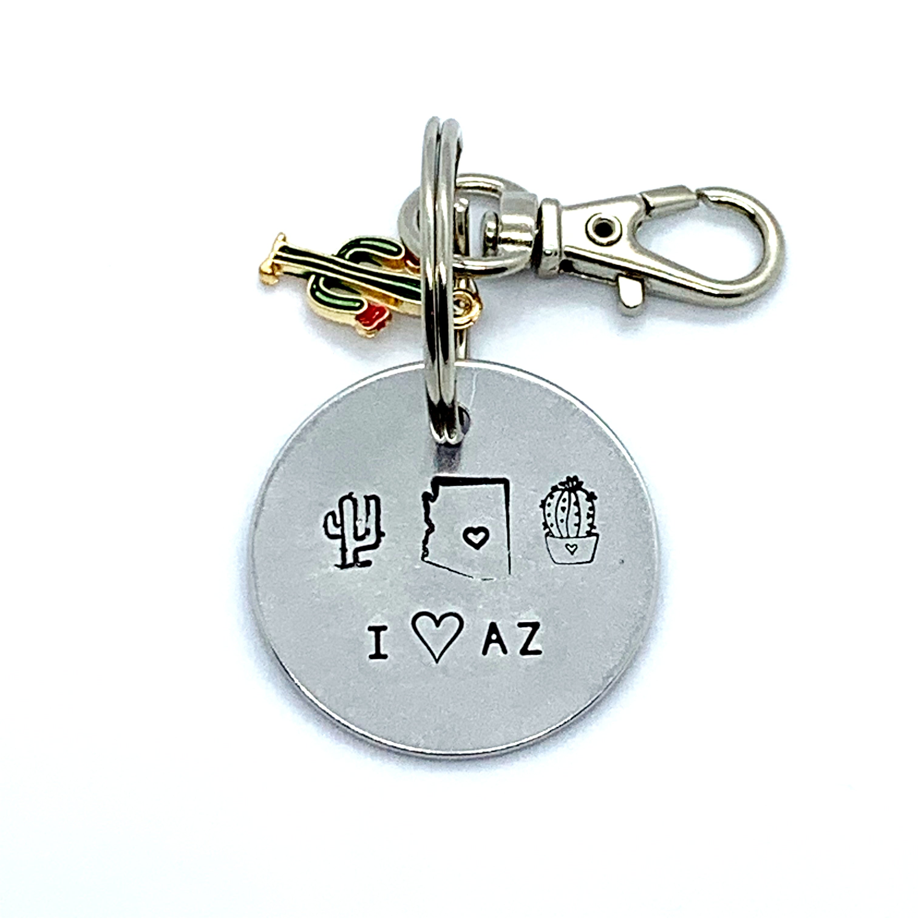 Key Chain - Simple Circle w/ Specialty Tassel - I "heart" AZ