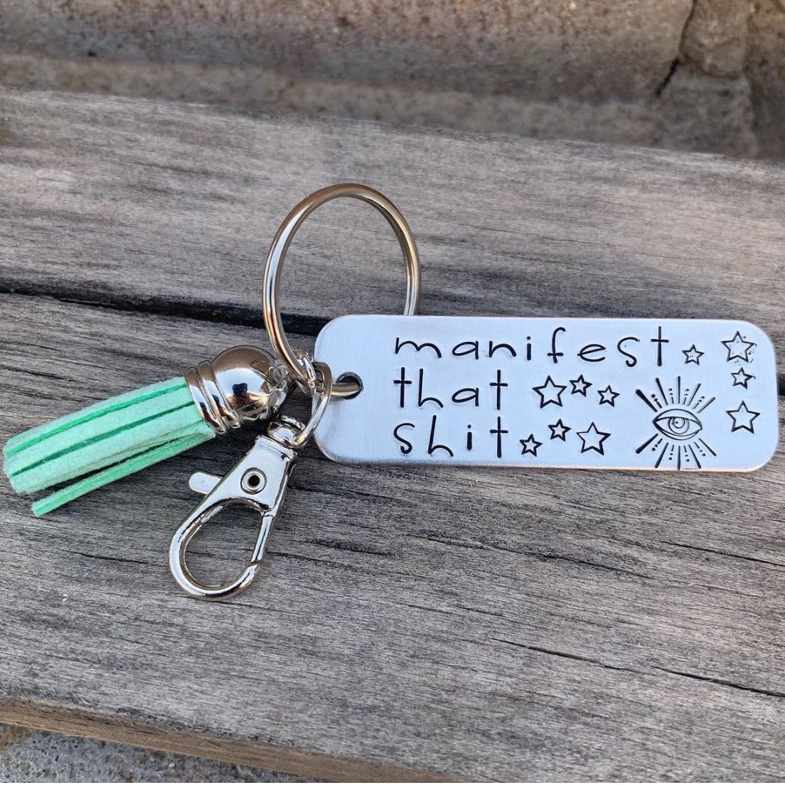 Keychain - rectangle- manifest that shit