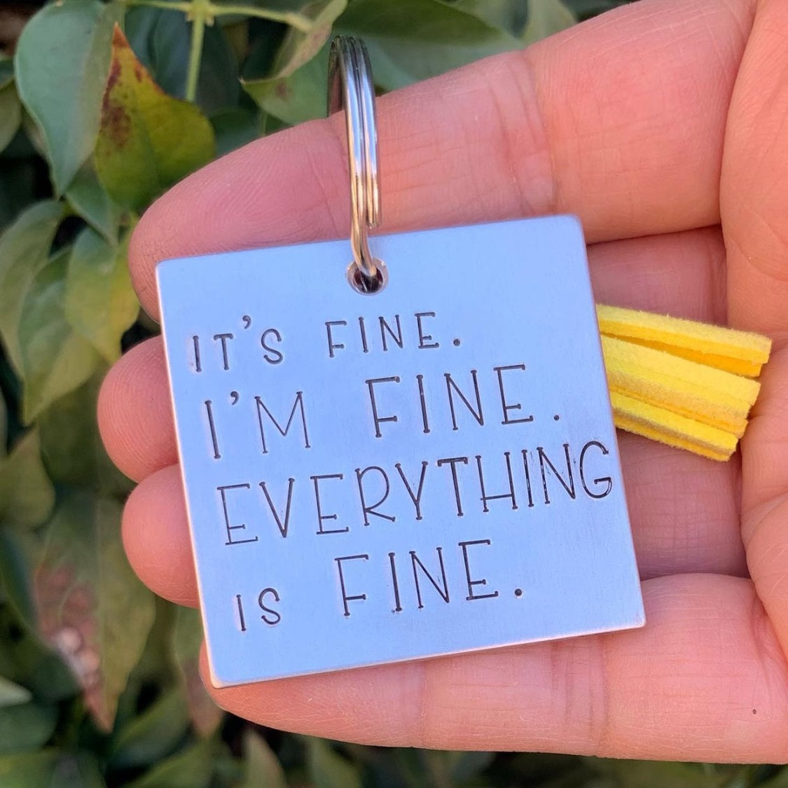 Keychain - square- I’m fine