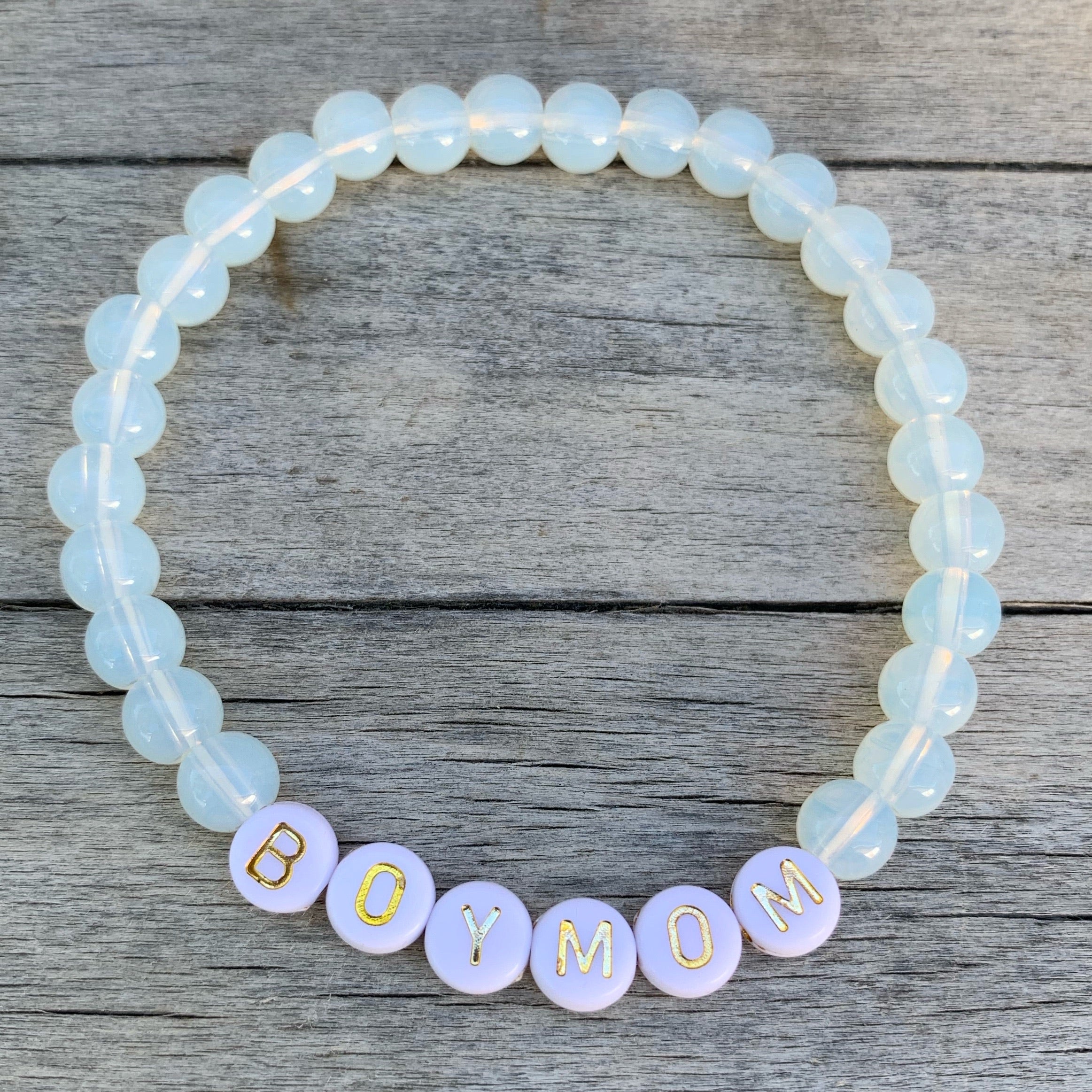 Beaded bracelet- “Boymom”