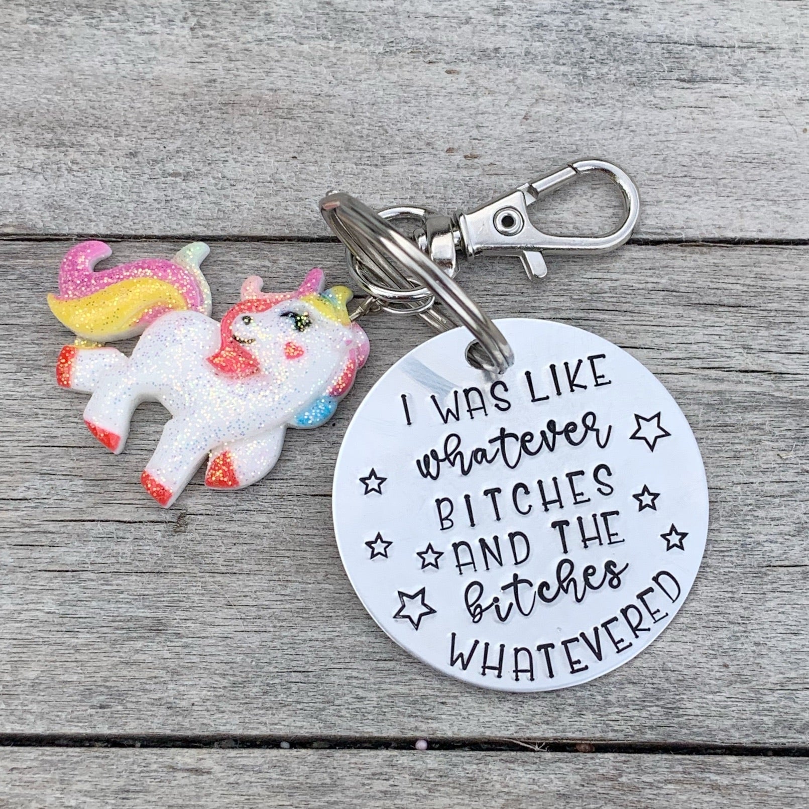 Key Chain - Circle Shape w/ Specialty Tassel - I was like whatever bitches and the bitches whateverd