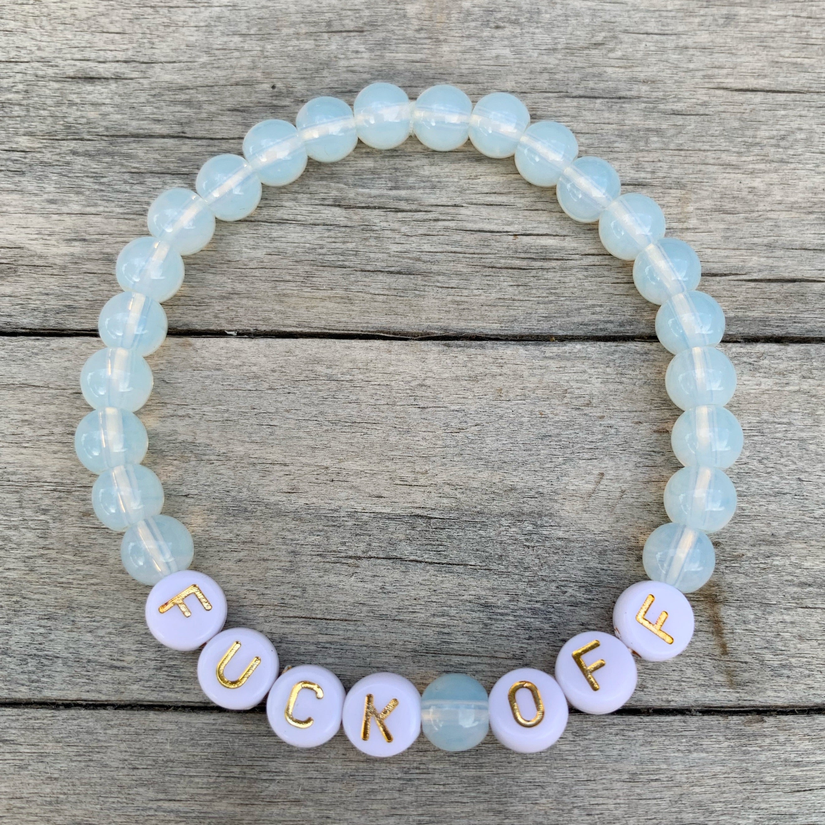 Beaded bracelet- “Fuck Off”