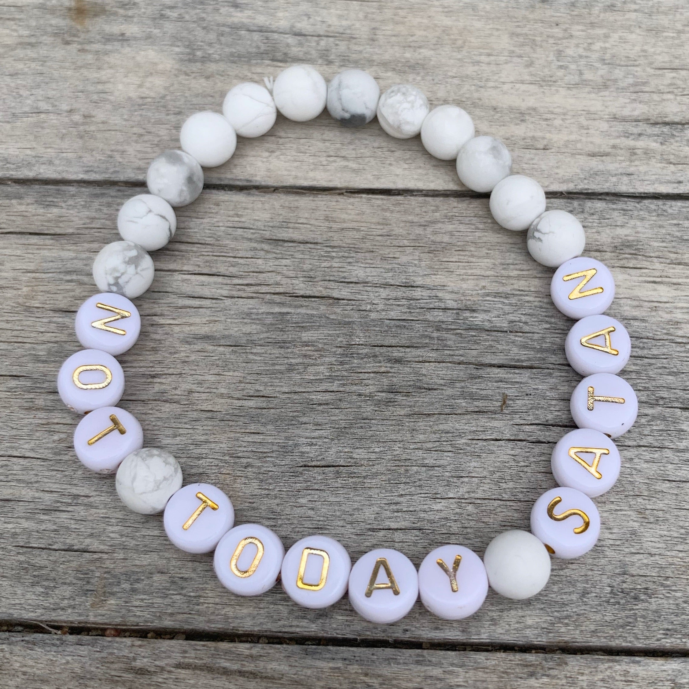 Beaded bracelet- “Not Today Satan”