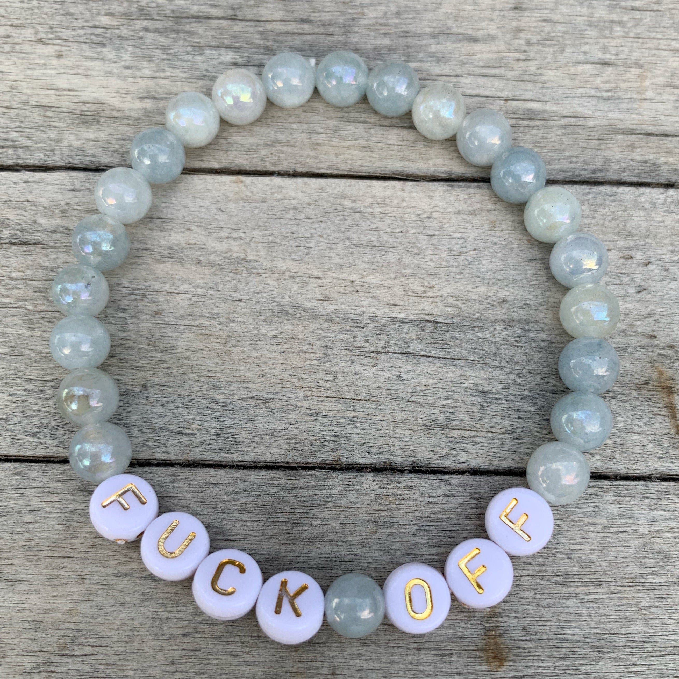 Beaded bracelet- “Fuck Off”