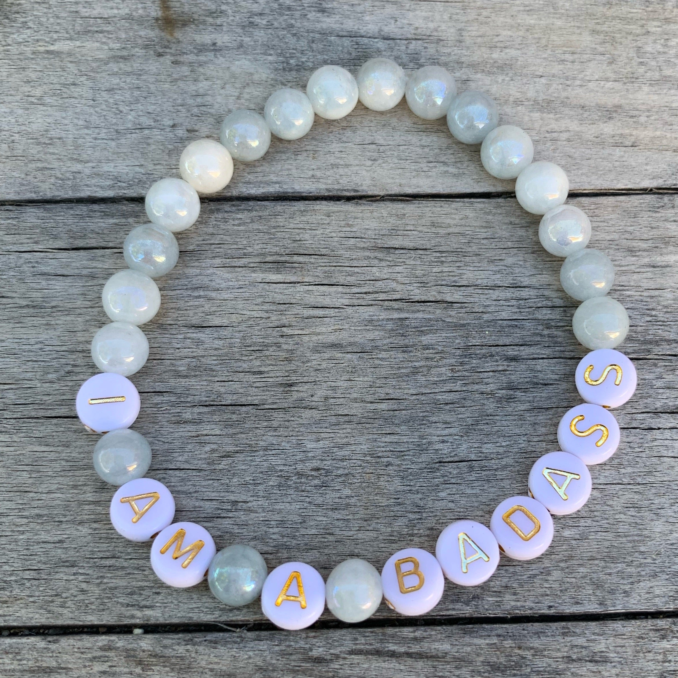 Beaded bracelet- “I Am A Badass”