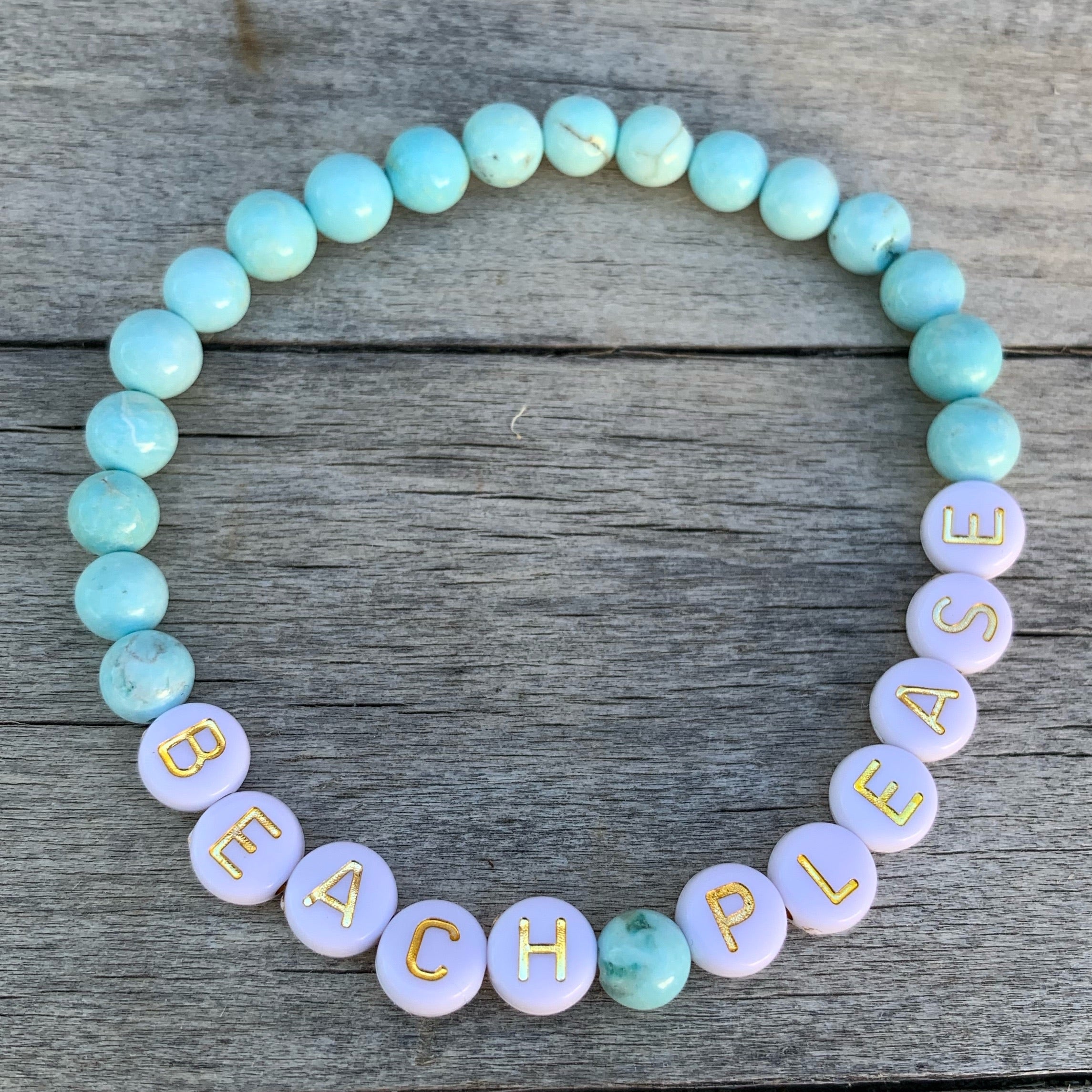 Beaded bracelet- “Beach Please”