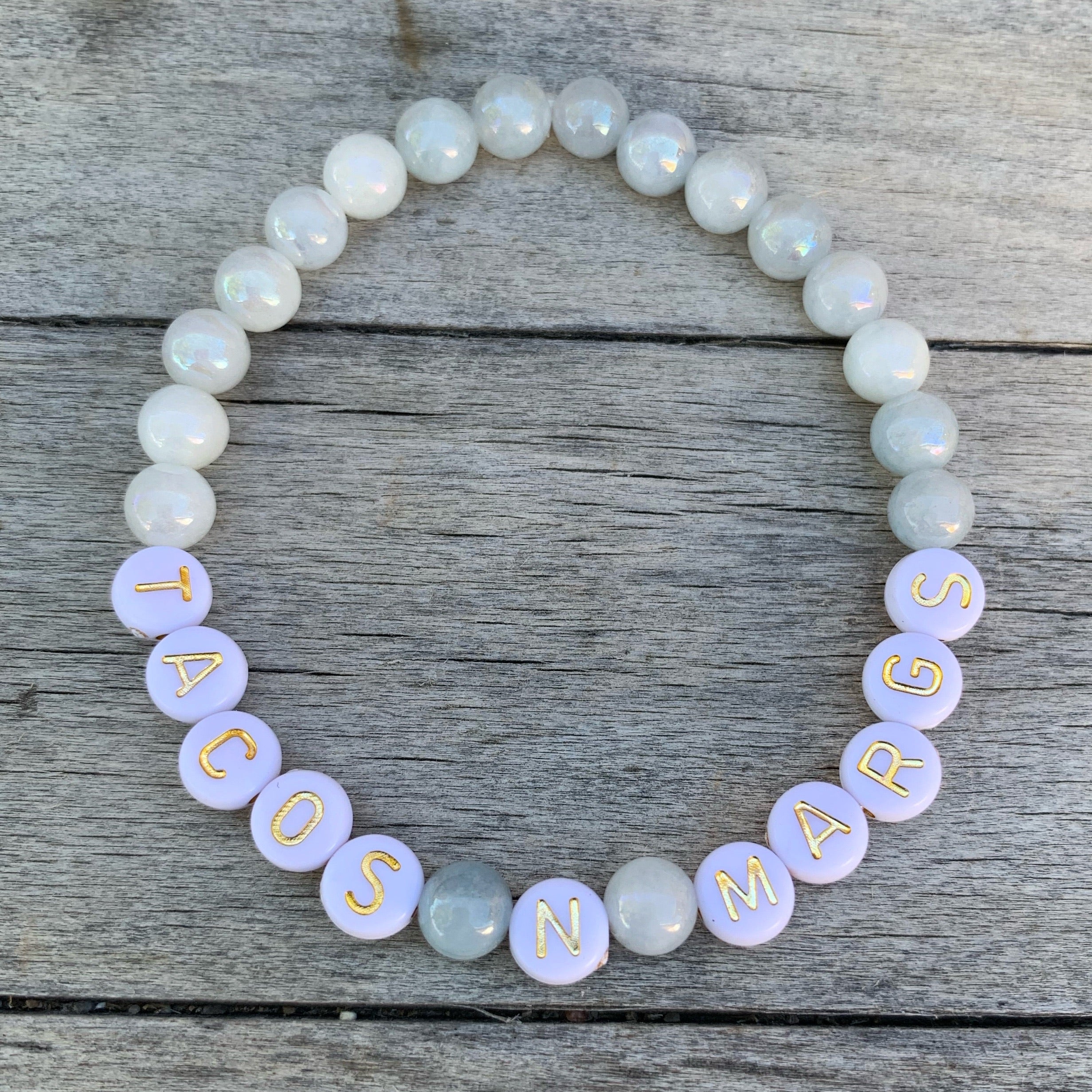 Beaded bracelet- “Tacos N Margs”