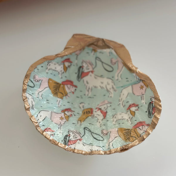 Shell Dish- cowboy puppies