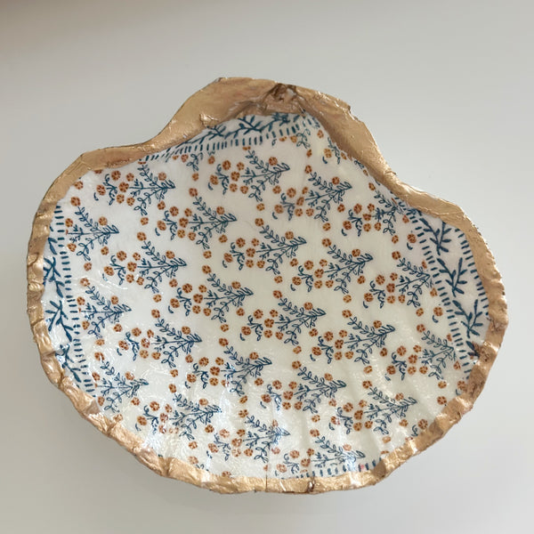 Shell Dish- mini blue & orange floral