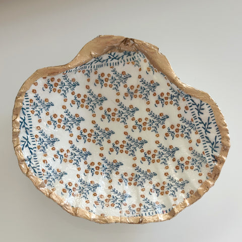 Shell Dish- mini blue & orange floral