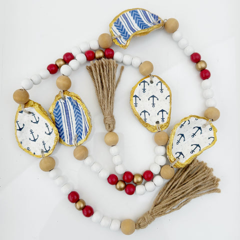 Oyster Garland - anchor/blue stripes