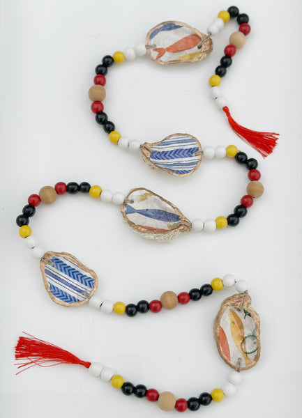 Oyster Garland - sardine/blue stripe