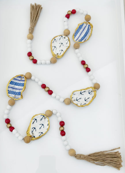 Oyster Garland - anchor/blue stripes