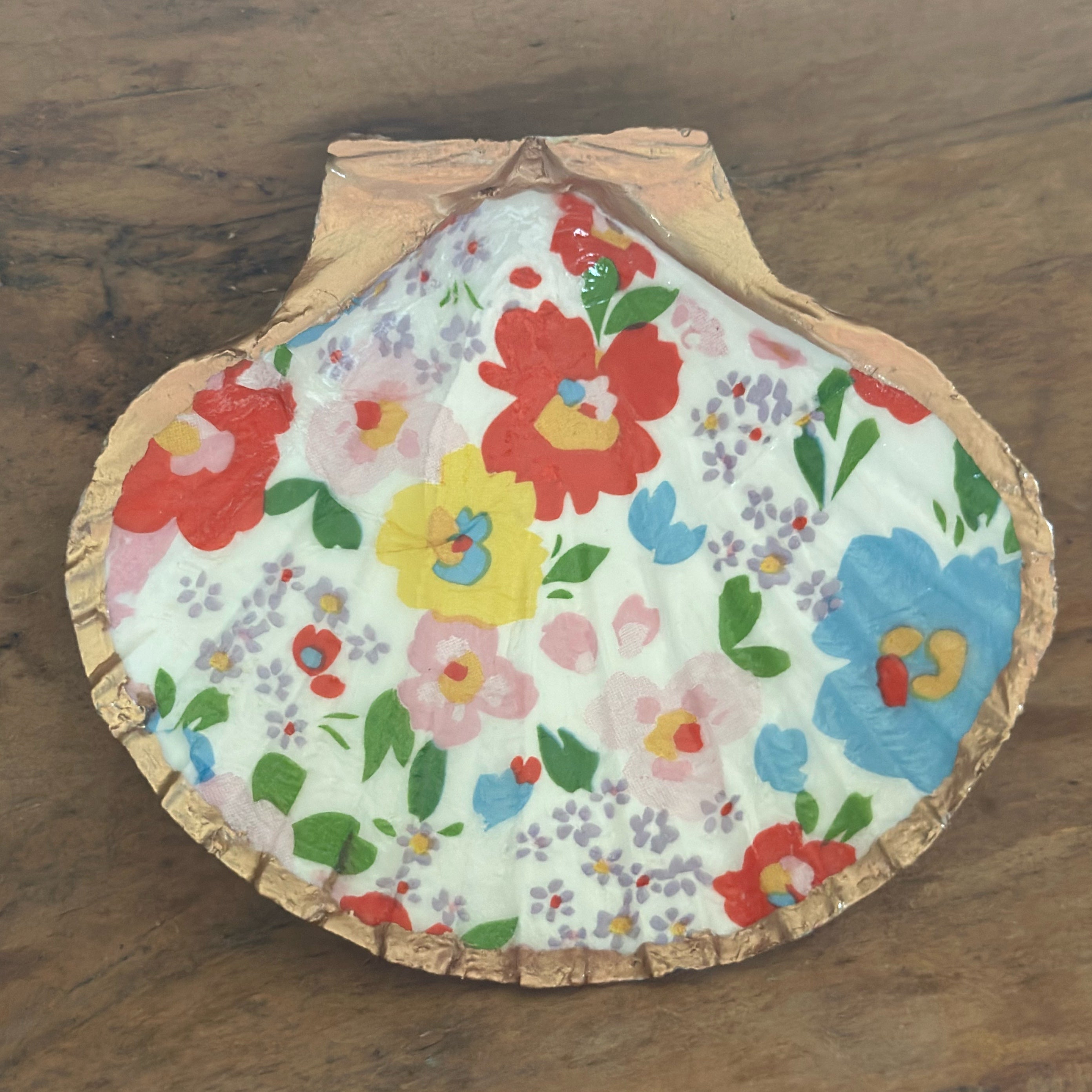 Shell Dish- bright floral