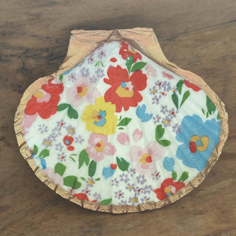 Shell Dish- bright floral