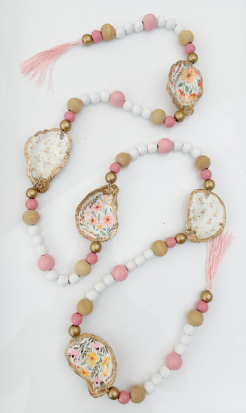 Oyster Garland - pink floral/mushies