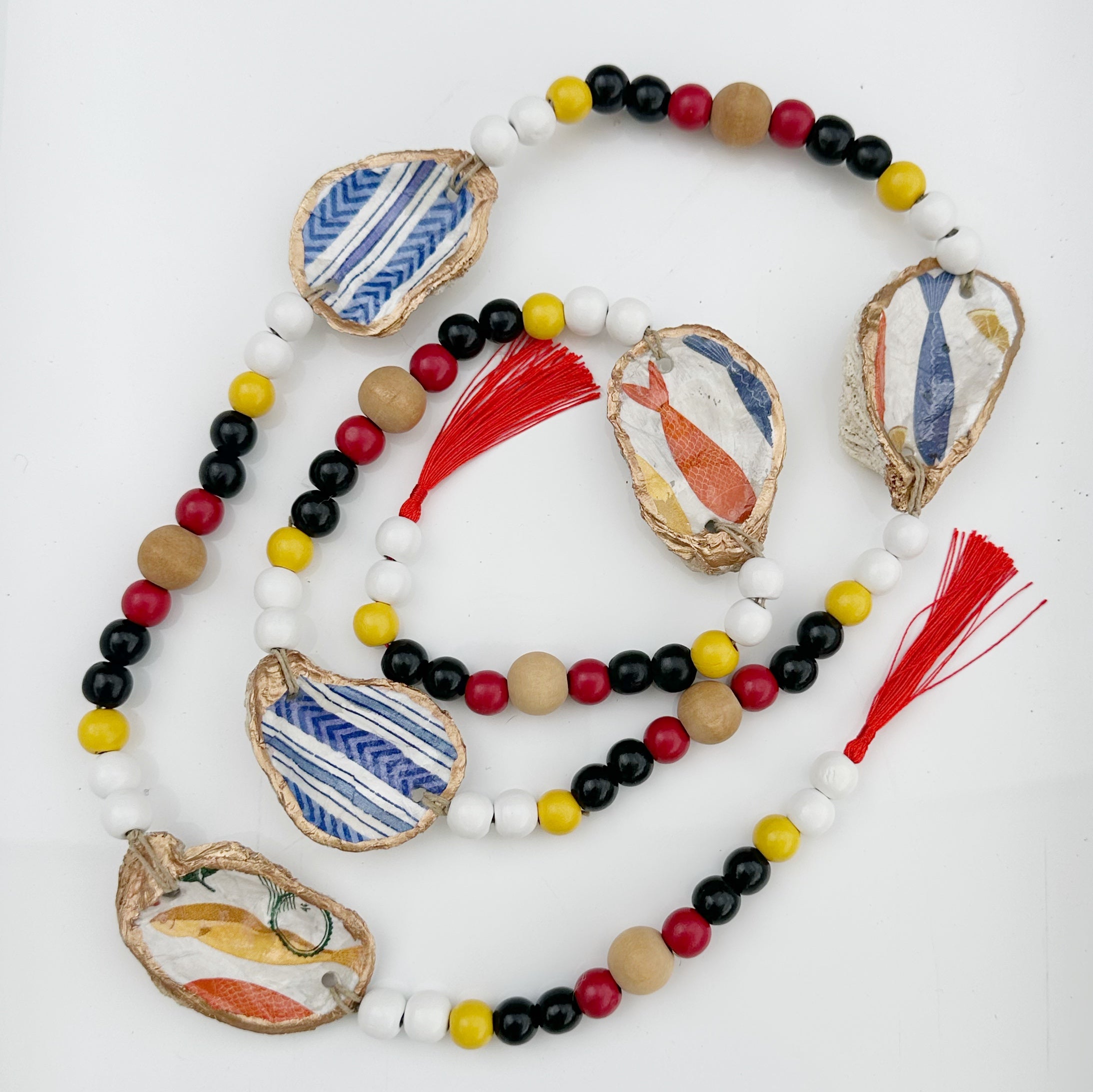 Oyster Garland - sardine/blue stripe
