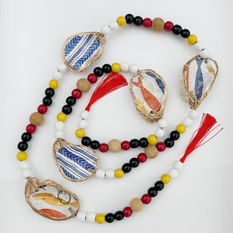 Oyster Garland - sardine/blue stripe