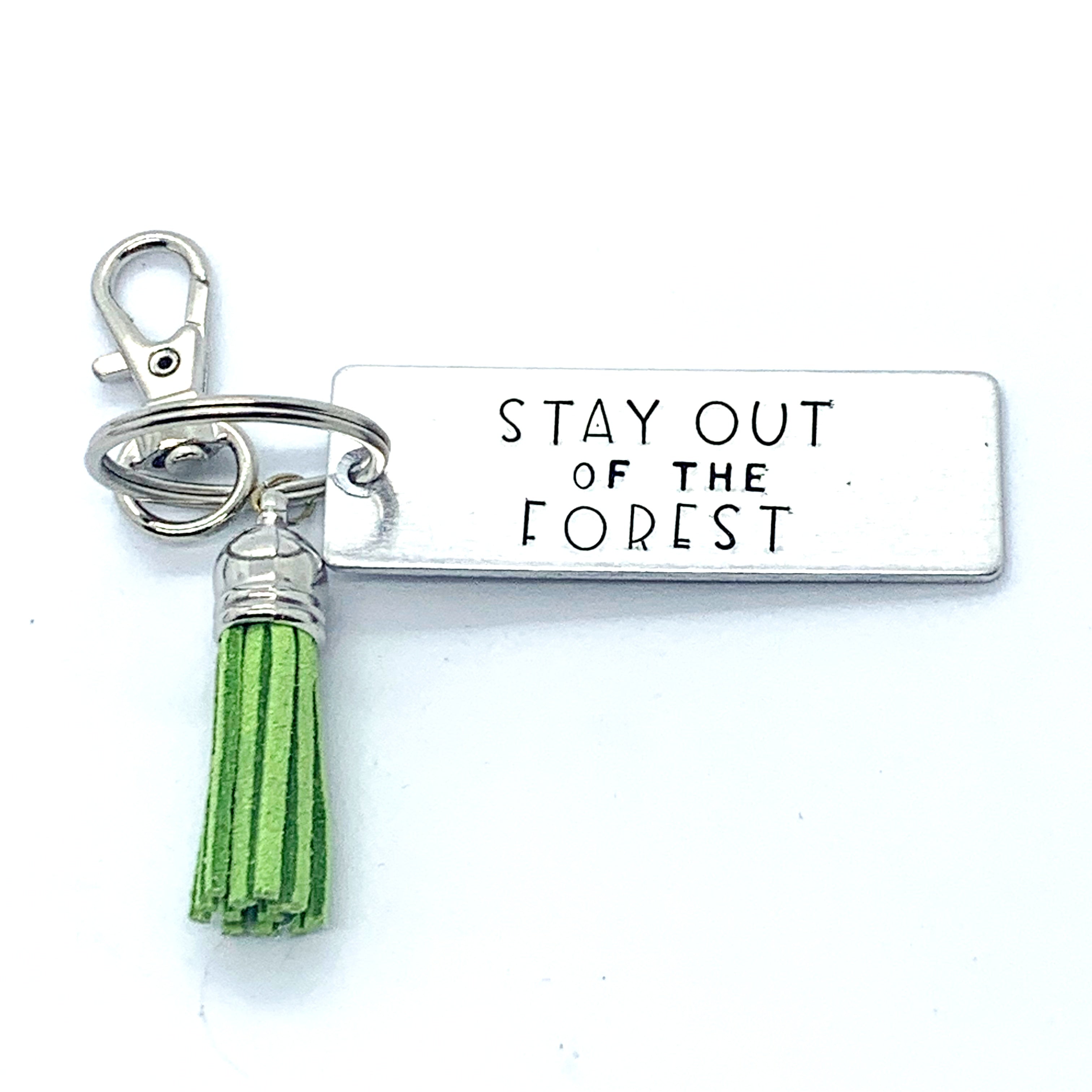 Key Chain - Large Rectangle - Stay Out Of The Forest