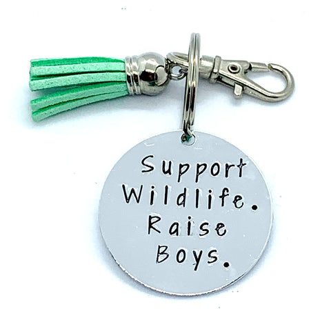 Key Chain - Circle Shape - Support Wildlife. Raise Boys.