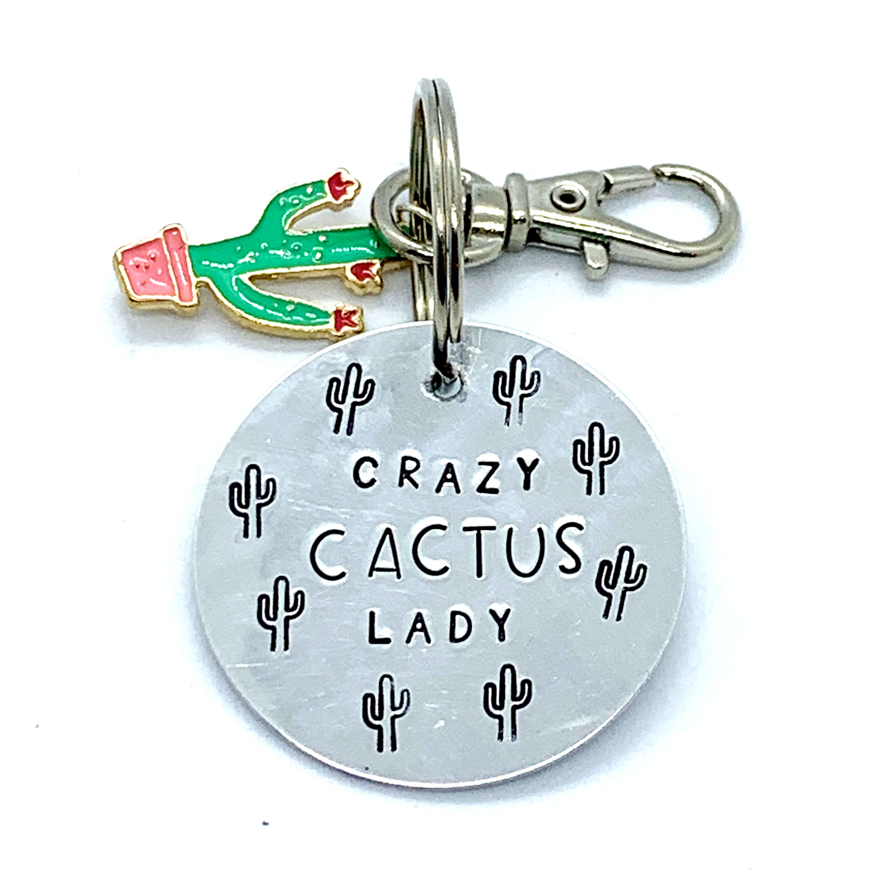 Key Chain - Circle Shape w/ Specialty Tassel - Crazy Cactus Lady