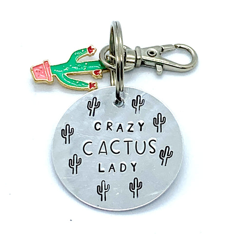Key Chain - Circle Shape w/ Specialty Tassel - Crazy Cactus Lady