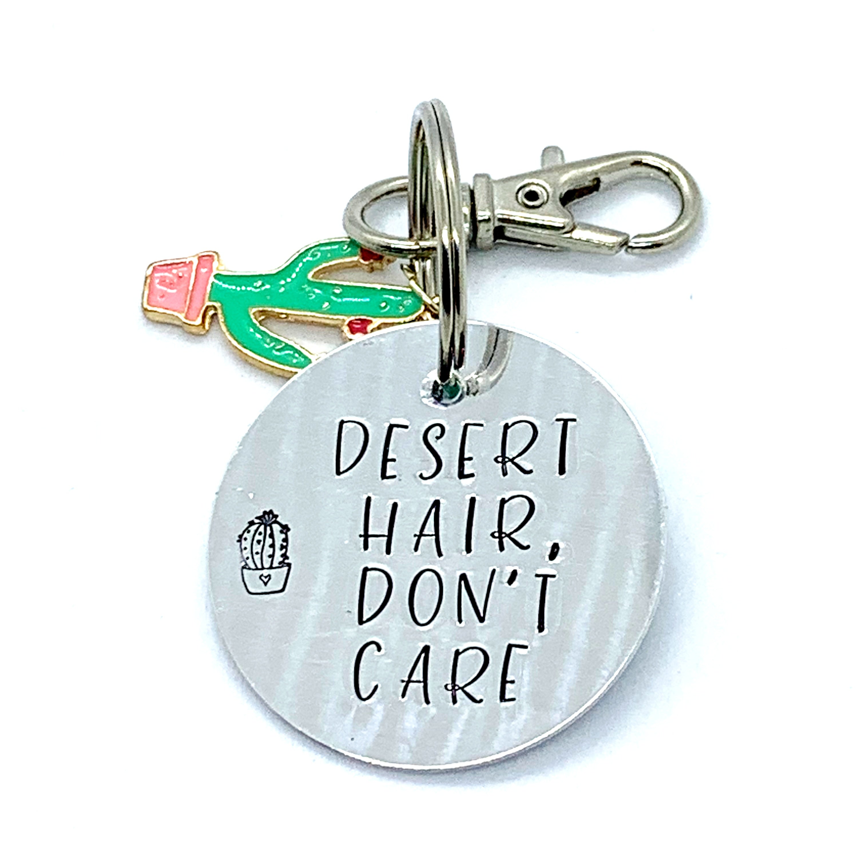 Key Chain - Circle Shape w/ Specialty Tassel - Desert Hair, Don't Care