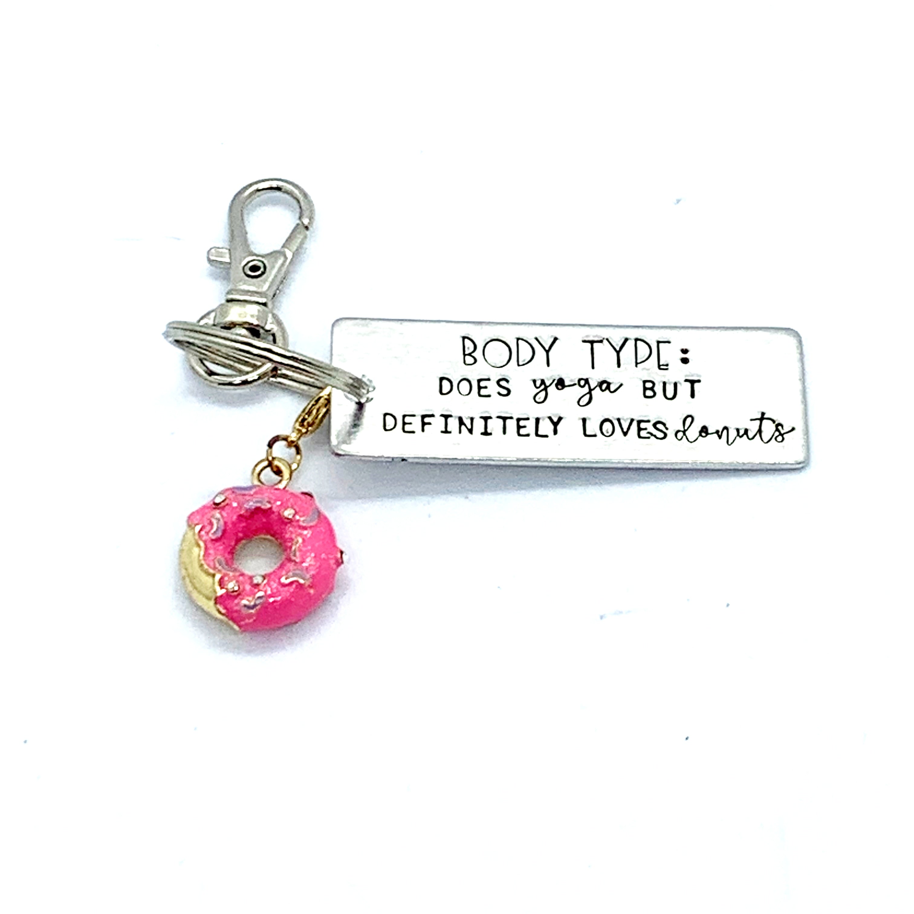 Key Chain - Large Rectangle w/ Specialty Tassel - Body Type: Does Yoga But Definitely Loves Donuts