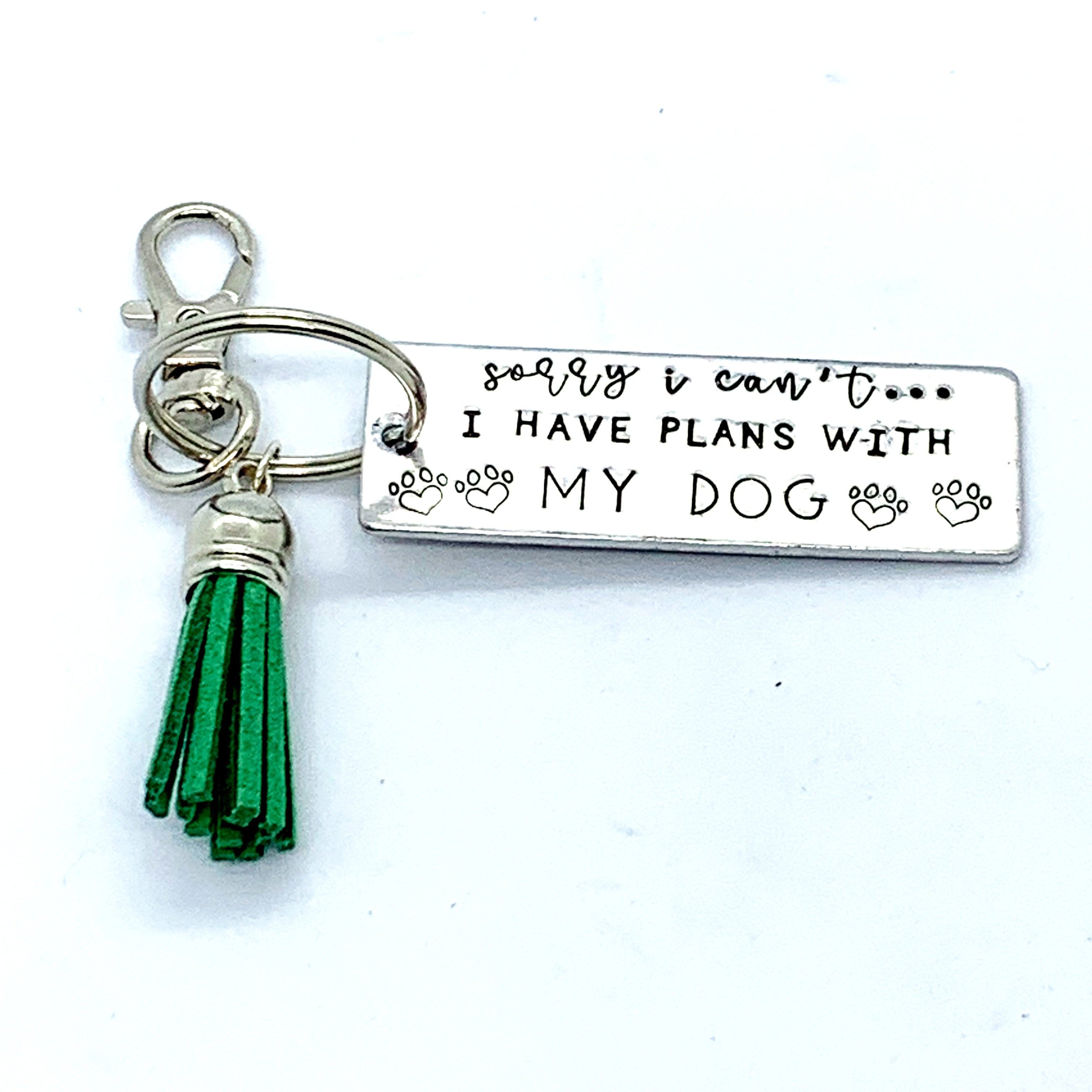 Key Chain - Large Rectangle - Sorry I Can't I Have Plans With My Dogs