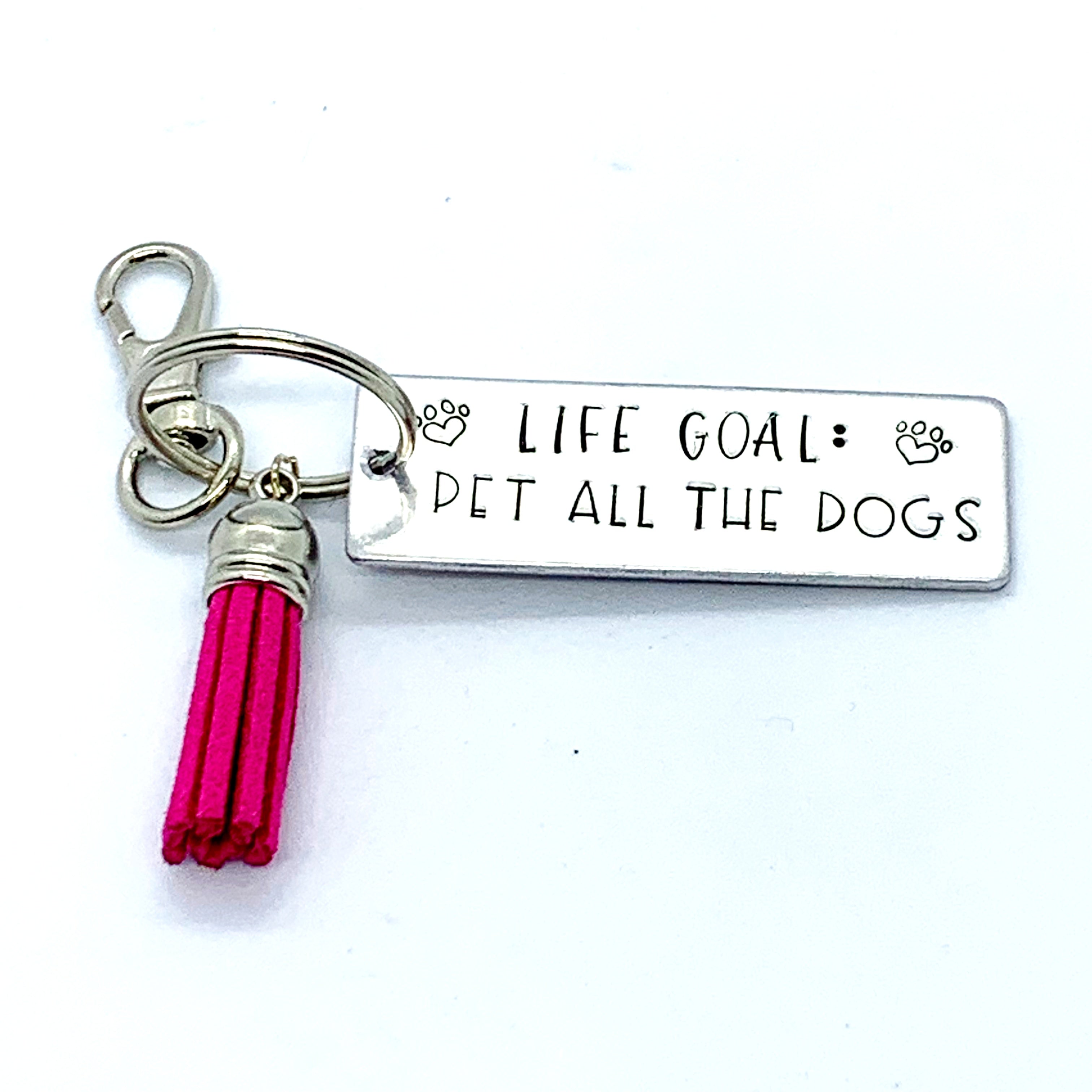 Key Chain - Large Rectangle - Life Goal: Pet All Dogs