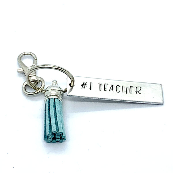 Key Chain - Small Rectangle - #1 Teacher