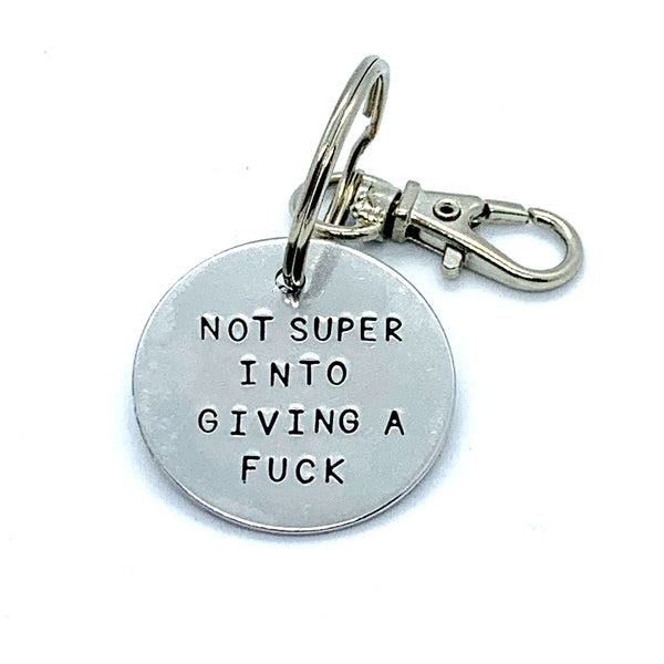 Key Chain - Simple Circle - Not Super Into Giving A Fuck