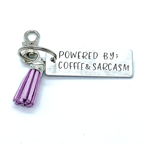 Key Chain - Large Rectangle - Powdered By Coffee & Sarcasm
