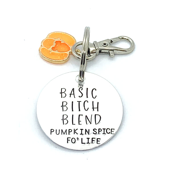 Key Chain - Circle Shape w/ Specialty Tassel - Basic Bitch Blend - Pumpkin Spice fo' Life