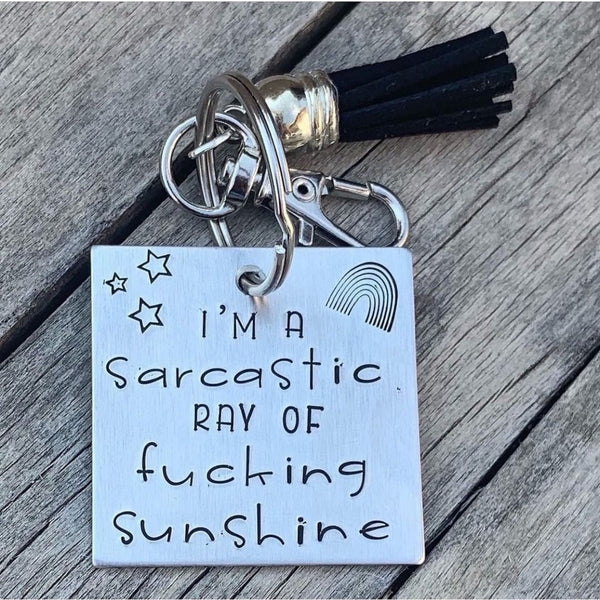 Keychain - square- sarcastic ray of