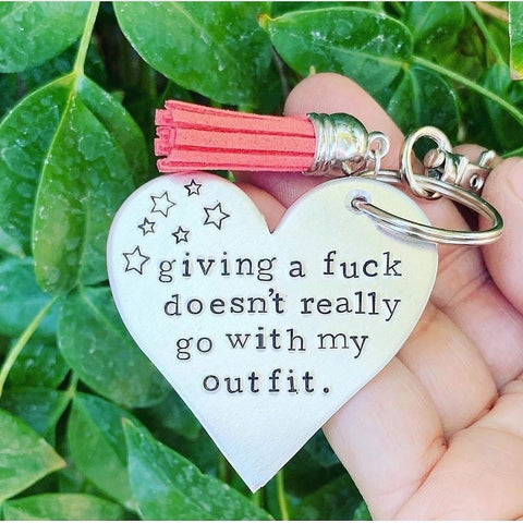 Keychain - heart- giving a fuck