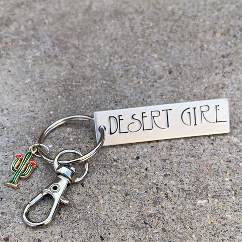 Mini rectangle keychain- Desert Girl