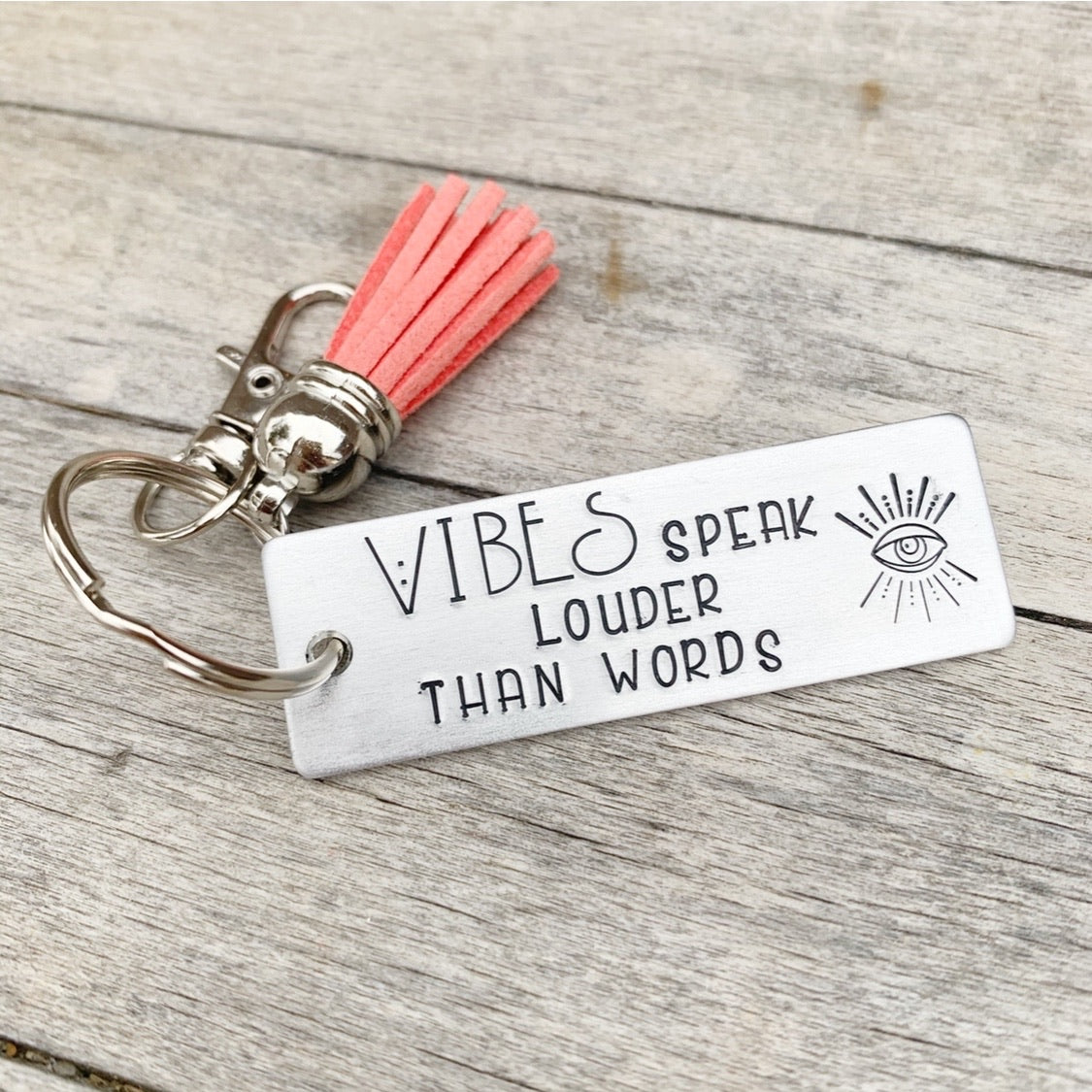 Key chain - Large Rectangle -  Vibes speak louder than words
