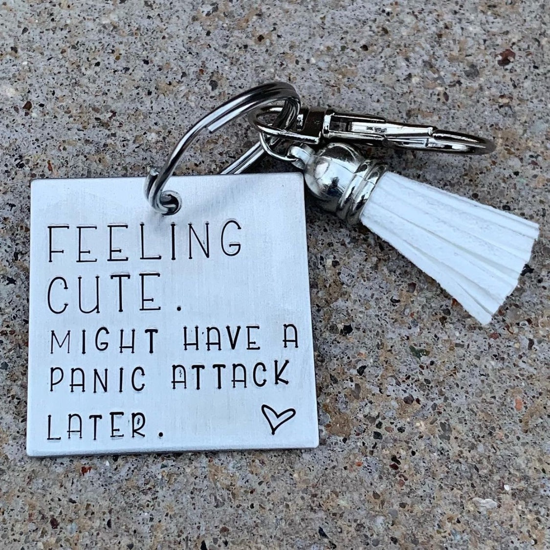 Keychain - square- feeling cute panic attack