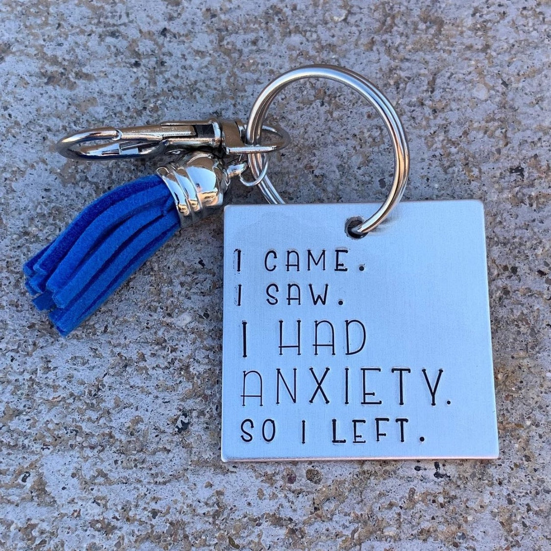 Keychain - square- social anxiety