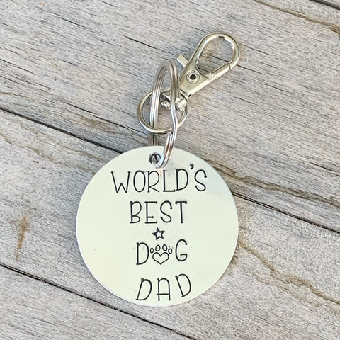 Keychain - Circle Keychain- World’s Best Dog Dad