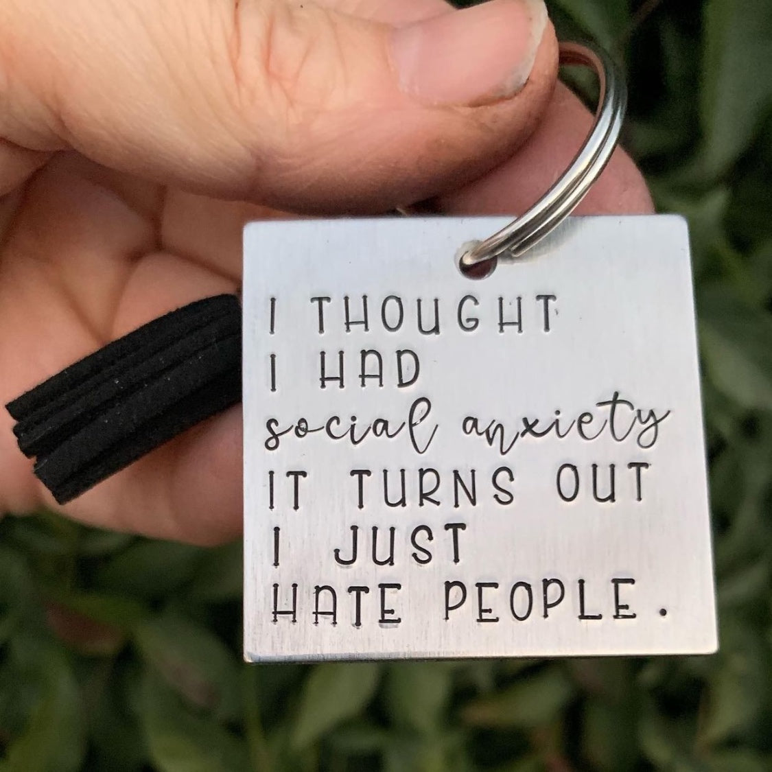 Keychain - square- social anxiety